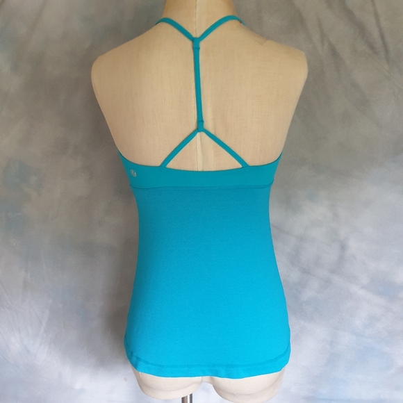 Lululemon Pranayama Surge Aqua Blue Racerback Active Tank-Top Twist Front Sz 6 - Picture 10 of 16
